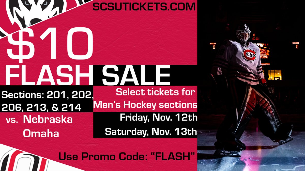 SCSUHuskies_MH's tweet photo. 🚨 𝙁𝙇𝘼𝙎𝙃 𝙎𝘼𝙇𝙀 🚨

Purchase tickets to this weekend's upcoming series vs. Omaha for 💲1️⃣0️⃣ when you use the promo code "FLASH"! 

👉 https://t.co/1MGWj4tQHV

#GoHuskies | #HuskyHockey 🏒 https://t.co/DDPD5PmWph