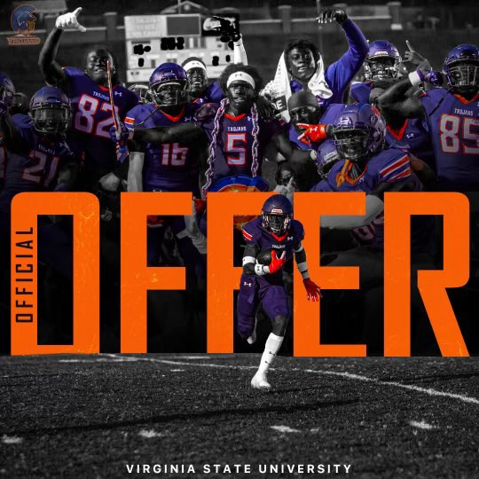 All glory to god.Blessed to receive an offer from Virginia state University.