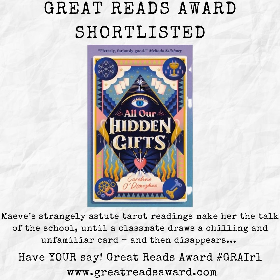 SLG_LAI's tweet photo. Explore the shortlist! Every day we'll feature another shortlisted books, beginning with teh Junior list. First up, 'All Our Hidden Gifts' by Caroline O'Donoghue. Have YOUR say! #GRAIrl https://t.co/2yFrgiZ6p8
