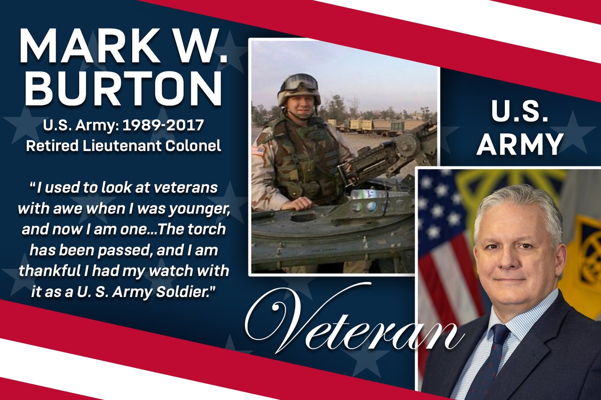 USAFMCOM's tweet photo. We continue featuring #veterans. Mark Burton, USAFMCOM G3 director, served from 1989-2017. 

“I used to look at veterans with awe when I was younger, and now I am one…The torch has been passed, and I am thankful I had my watch with it as a U. S. Army Soldier.” https://t.co/iHOK1NWpey