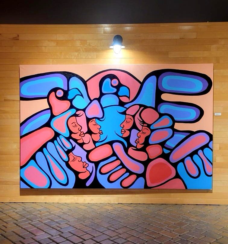 Thunderbird Women. 5.5'x8.5' acrylic on canvas.
