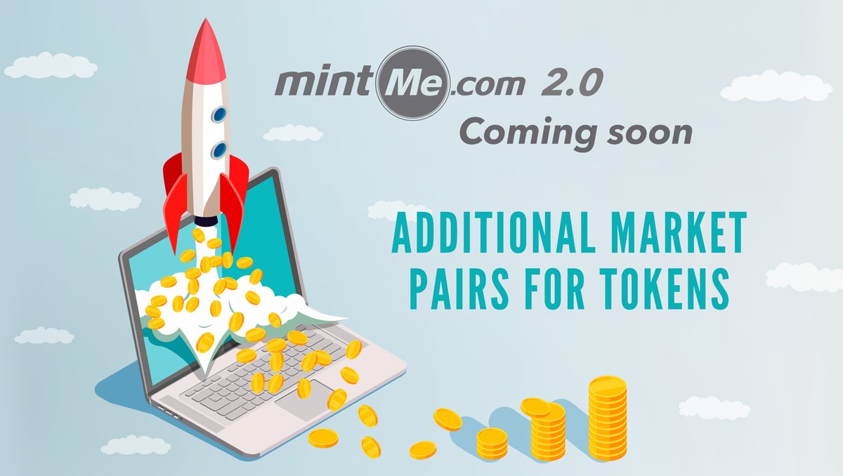 mintmeproject's tweet photo. MintMe 2.0 will bring incredible features for all token creators.

From the release of this new version the token creator can acquire new markets for his token (token/BTC token/ETH token/USDC token/BNB).

Don't miss this and more in our next release! 
#tokens #trading #mintme https://t.co/kPTPwm4Trs