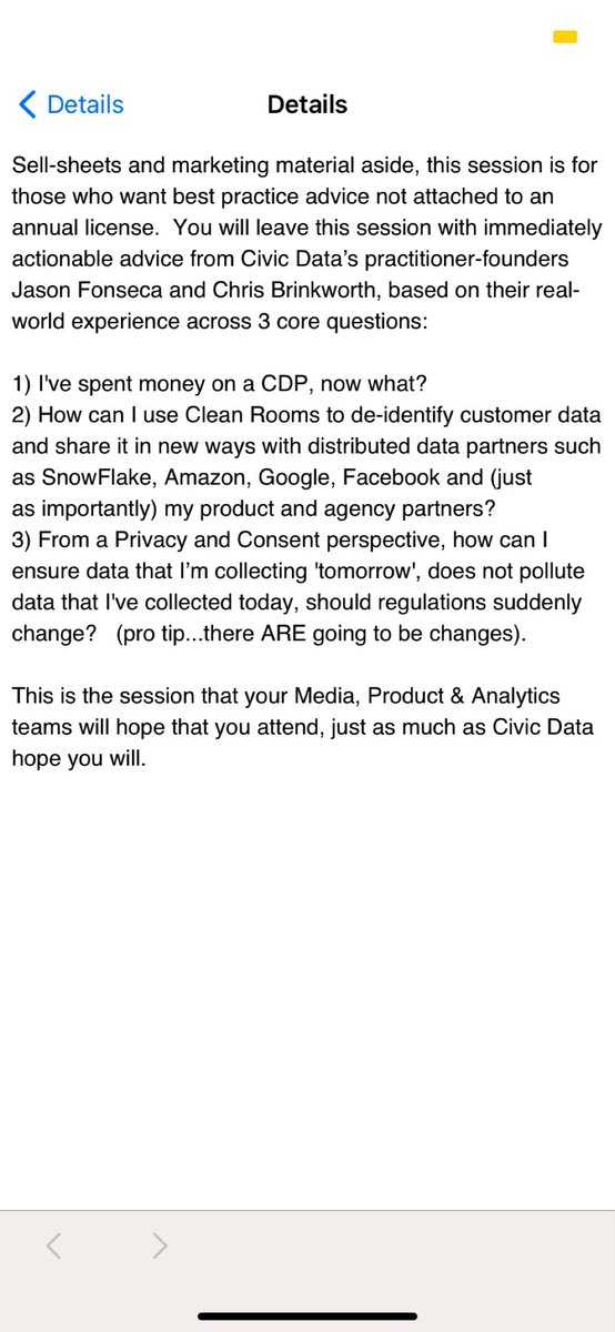 ChrisBrinkworth's tweet photo. Google’s presentation about #Privacy here at #marketingTechSym couldn’t be a better lay up for Civic Data’s session at 9:50 Wednesday! https://t.co/OULQddXr4u