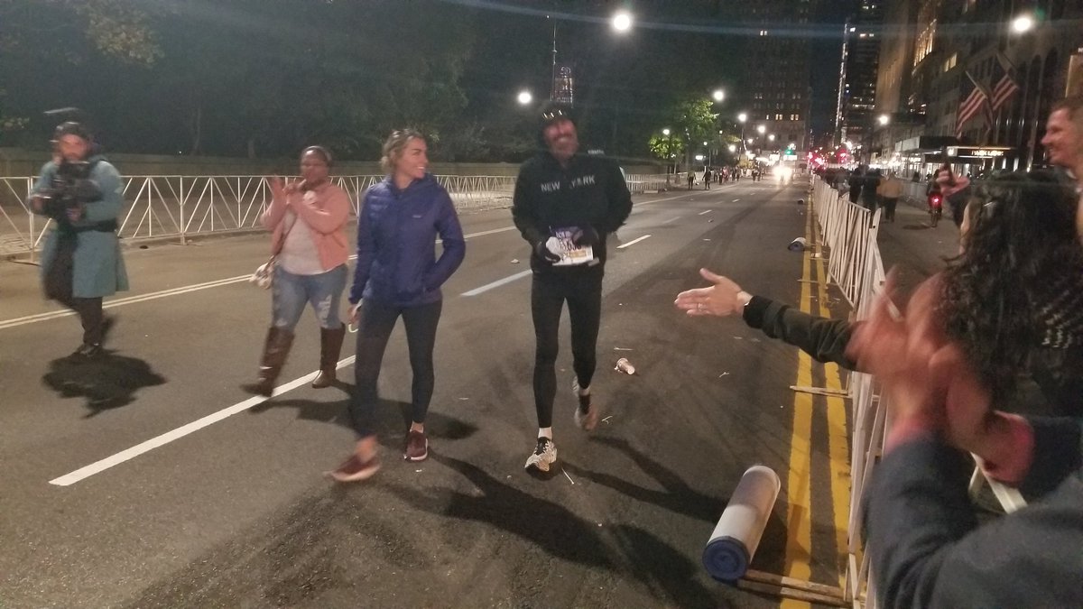 larryrosenblatt's tweet photo. My top moment of @nycmarathon was @tommy_rivs being greeted by 6th &amp; 10th place finishers and fellow Flagstaff friends  @kellyn_taylor @Steph_Rothstein @BenRosario and the love &amp; gratitude we all witnessed in his amazing return to life and living. Rage on Rivs!🏴‍☠️ #runforrivs https://t.co/7dCwCDWvkX