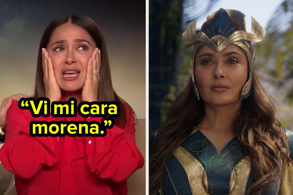 BuzzFeed's tweet photo. Salma then quickly realized what caused her to have such an emotional reaction, which brought back those same tears. "I saw my brown face...I saw my brown face in a superhero suit." https://t.co/1oPvyktX7V