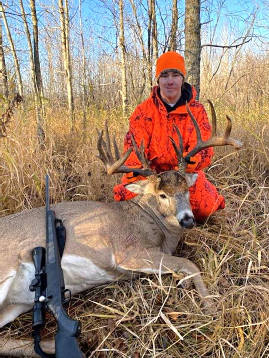 OtterTailCounty's tweet photo. We've been seeing some pretty impressive deer being harvested around here. Tyson Barthel got this brute just north of Bluffton, MN over the weekend. #DeerCampMN https://t.co/zG28CmdY7q