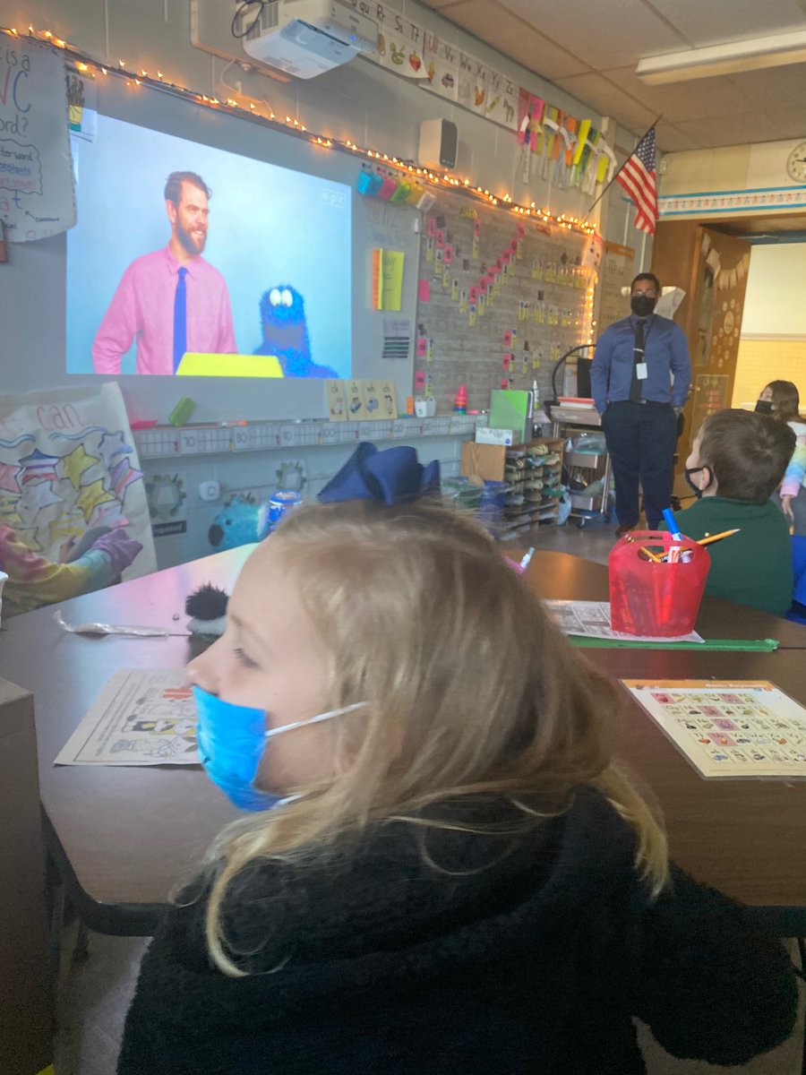 calfano510's tweet photo. Big thank you to Mr. Morales our school guidance counselor for his lesson! We loved learning about self-regulation of our bodies with you and the Cookie Monster! 🍪  #SEL #firstgrade https://t.co/YZFxmkAC8n