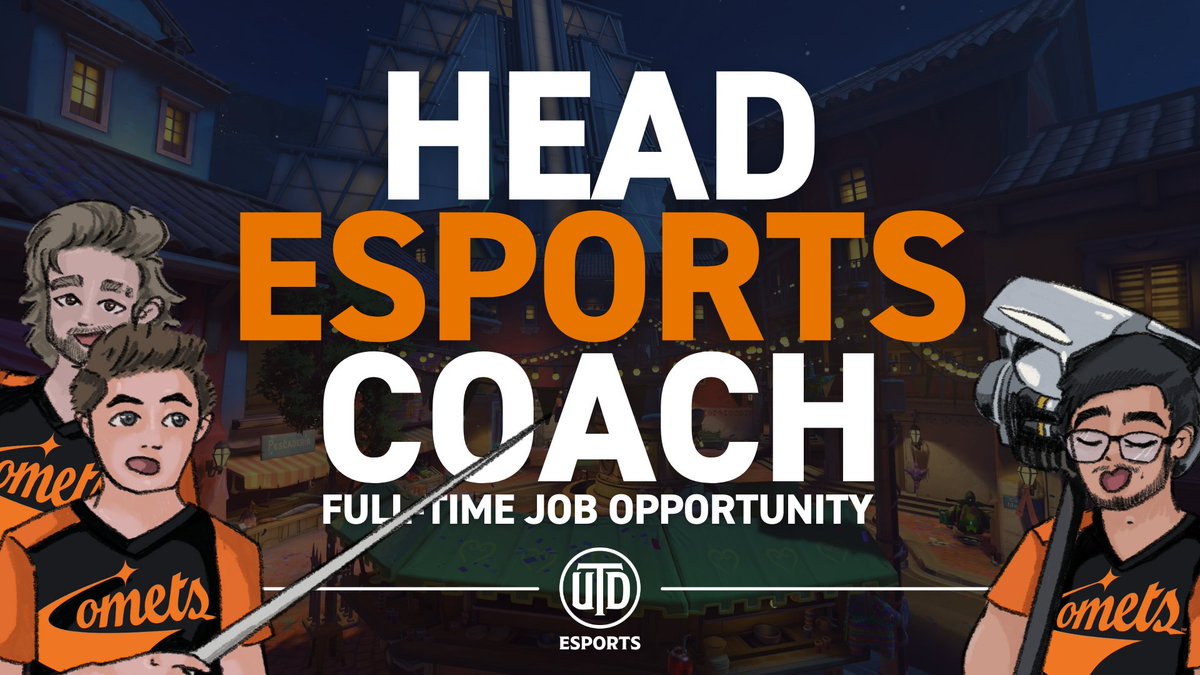 UTDEsports's tweet photo. 📢 FULL-TIME JOB OPPORTUNITY 📢

We're hiring a Head Esports Coach at @UT_Dallas to lead and head our collegiate esports program! This person will oversee our 4 varsity esports teams, community programs, and student staff.

➡ Learn more: https://t.co/qhGXJZ5bdp https://t.co/y2GV8LqVmR