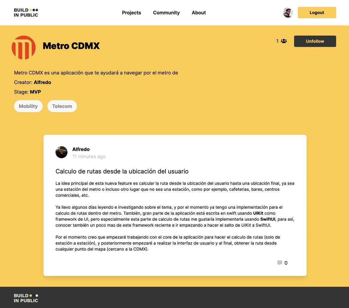 _BuildInPublic's tweet photo. Welcome Metro CDMX App ( By @alfredohdzdev) 🚇

#BuildInPublic #iOS #SwiftUI 

https://t.co/WJhSiLVFE5 https://t.co/Z4zNtE6D2F