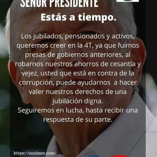 somos_mina's tweet photo. @lopezobrador_  @JubiladosMayab @SaltilloUncimss @y_jubilados https://t.co/Fi9qbyV0oH