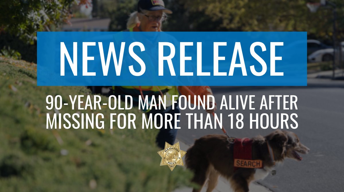 News Release 📃 90-Year-Old Man Found Alive After Missing For More Than 18 Hours. For details, click here: ow.ly/1skP50GISm8