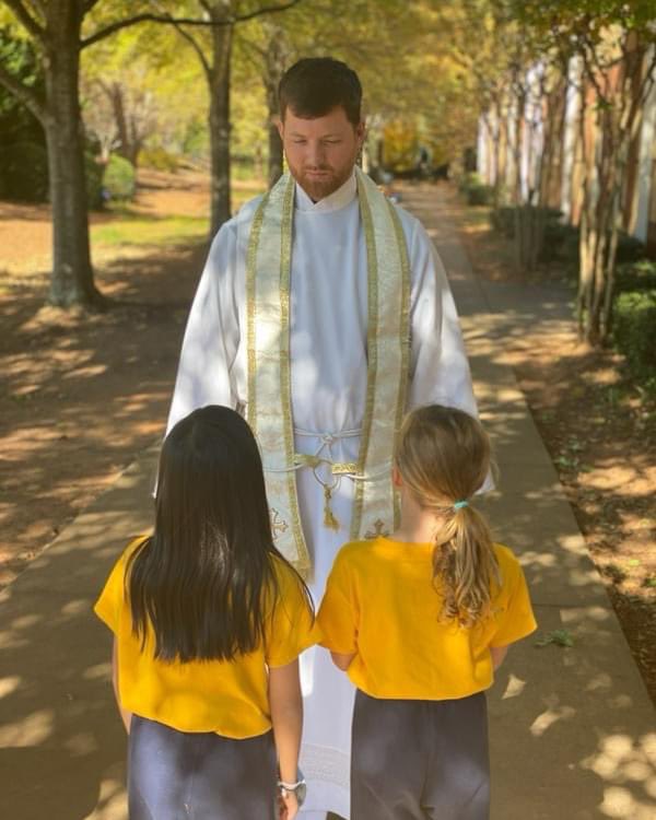 QASchool's tweet photo. We begin Vocations Week with A Prayer for Vocations and thank Father Paul Porter for blessing each of our students. #EncounterChrist https://t.co/DmJQAh21mn