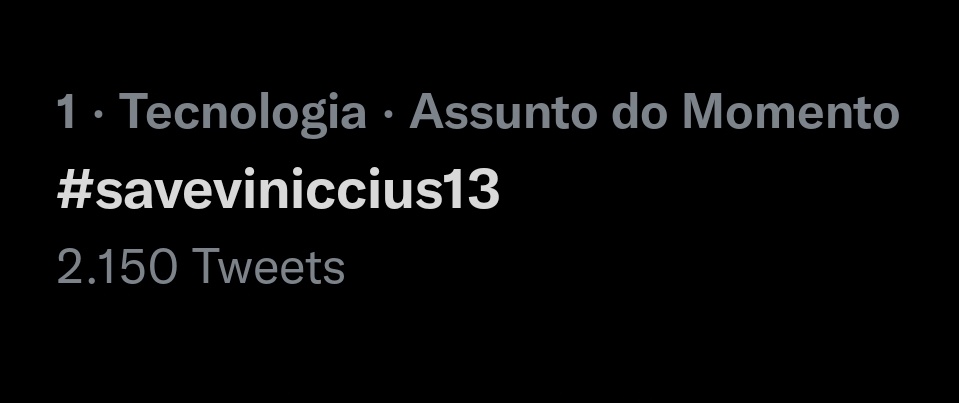 1º NOS TRENDS, CONTINUEM MARCANDO O <a href="/YouTubeBrasil/">YouTube Brasil</a> 

#saveviniccius13