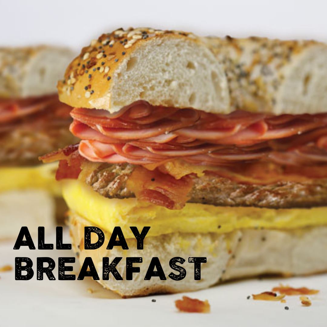 The most important meal of the day is served ALL DAY!

Our Morning Moose Stack has it all! Sausage, Ham, Bacon, Scrambled Eggs and Cheddar on your choice of bread. Yum!
Check out our other delicious breakfast options> ow.ly/OJ5u50GIxJb