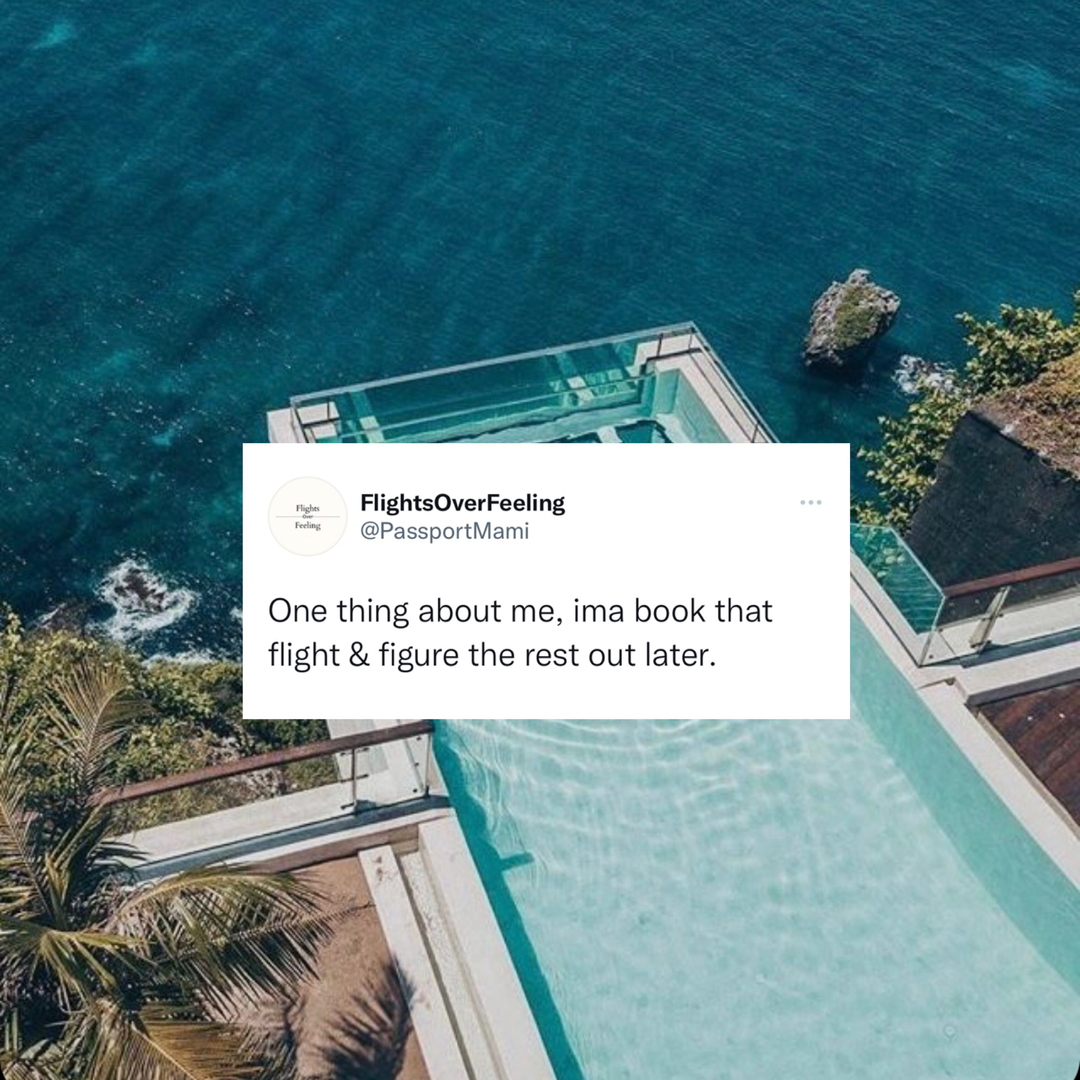 DPassionista's tweet photo. Every. Single. Time. 

#selfcare #selfcaretip #selfcarehack #vacationhack #flightsoverfeeling #travelnoire #luxurytravel #worryfree #selfcompassion #breathwork https://t.co/h7G1h8prpV