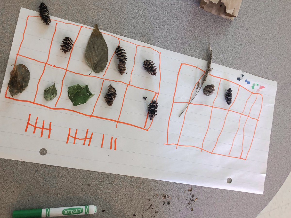 Ms_Maguire_'s tweet photo. Happy Monday! In math we made 10 frames for our outdoor objects we gathered on Friday! 🌳🍂 We represented numbers using our 10 frames, tallies &amp; the numeral #math #grade1 #numbersense #representingnumbers #10frames #studentteacher #practicum https://t.co/5lPowQ8Nw4