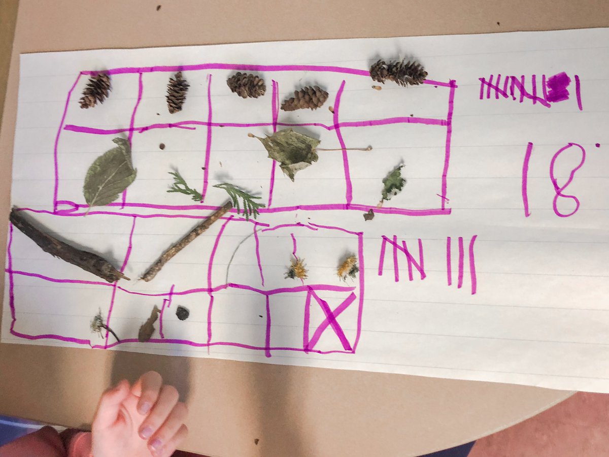 Ms_Maguire_'s tweet photo. Happy Monday! In math we made 10 frames for our outdoor objects we gathered on Friday! 🌳🍂 We represented numbers using our 10 frames, tallies &amp; the numeral #math #grade1 #numbersense #representingnumbers #10frames #studentteacher #practicum https://t.co/5lPowQ8Nw4