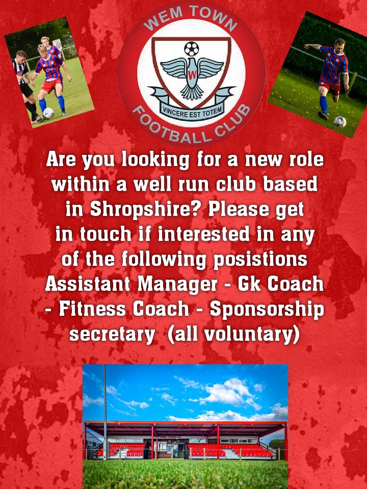 Please drop us a message if interested
We are at stage 1 of a on pitch rebuild. This was desperately needed by the club to continue its mens side. It will be tough at times, but a great project for the right people, who want to progress the club back to a higher level.
Please rt