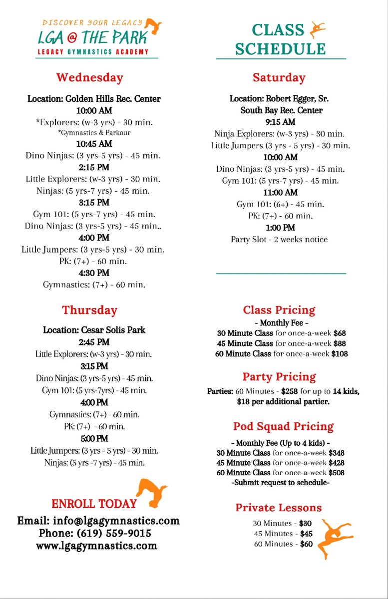 LGAgymnastics's tweet photo. #NOVEMBER SCHEDULE IS HERE!
#sandiegogymnastics #sandiegoparkour #outdoor classes for #kids walking to 18 years old. https://t.co/lq55OFlD0I