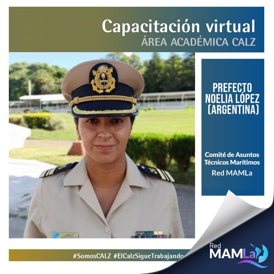 RedMAMLa's tweet photo. Mañana 9 de Noviembre, a las 15:00 hrs (Argentina), Noelia López, Directora del Comité de Asuntos Técnicos Marítimos de Red MAMLa participará como expositora en la Charla Abierta: “Mujeres en la navegación de buques”. 

#OrgullosamenteMAMLa #ProudlyMAMLa #MujerMarítima https://t.co/R47QDfBu1x