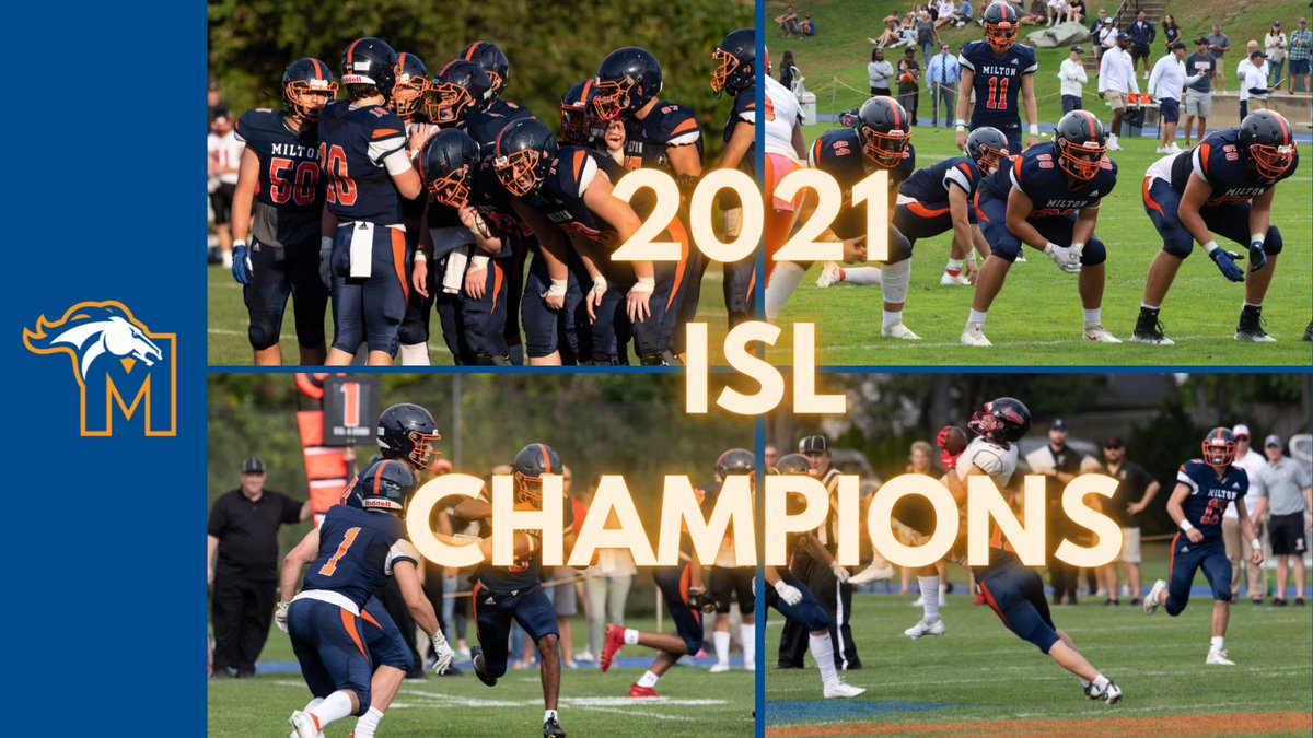 Congratulations to the Varsity Football team, coaches and trainers for 2021 ISL Championship! #mamustangpride @islsports #football #2021Champions #milton #miltonacademy