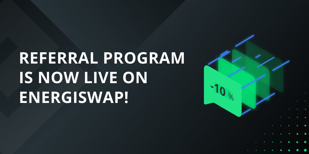 energi's tweet image. $21,000 #GIVEAWAYS
Energiswap Referral Competition Begins! $10,000 Grand Prize! The top five affiliates by volume in the first 100 days will share $21,000 $USDC in Total Rewards!
Click for more information and start your referral network today!
nrg.click/medium-twitter