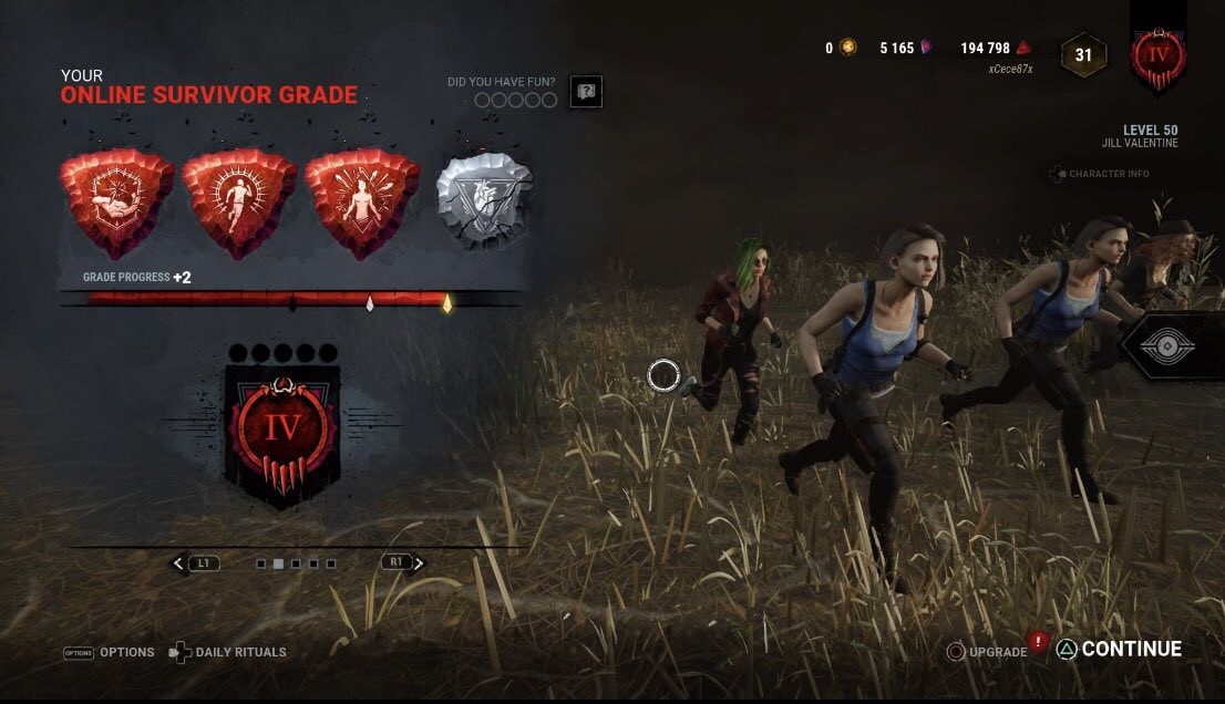 xCece87x's tweet photo. Ahhh what?! I finally made it to Red 4! Let’s go! Now to get to 1!! #dbd #deadbydaylight #twitch #twitchaffiliate #Jill #Redrank #girlgamer https://t.co/wiiAcnQrNq