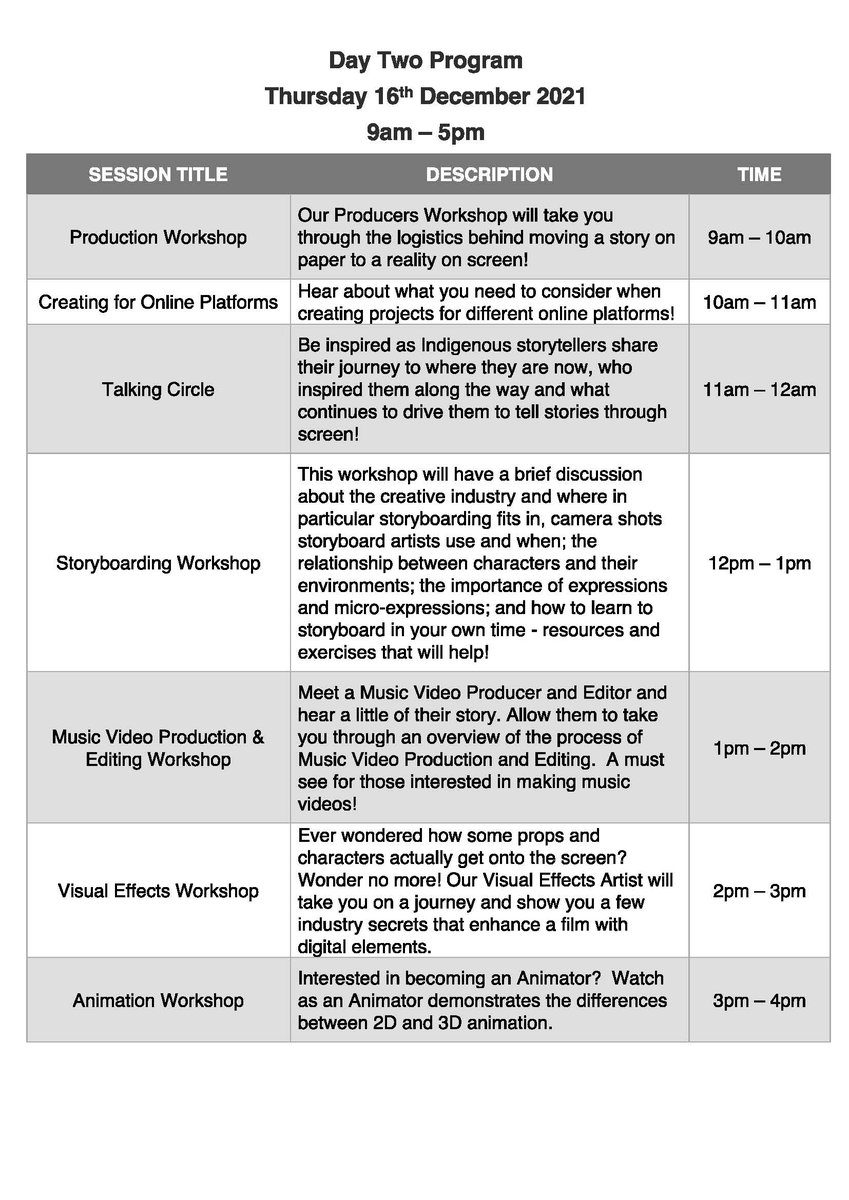 #MEETTHEFILMMAKERS is back - Wednesday and Thursday 15th and 16th December. REGISTRATIONS OPENING SOON! Take a look at the program below &amp; head over to essentialscreenskills.com.au/virtual-meet-t… &amp; sign up to receive updates so you can be the first to know when registrations open!#youngfilmmakers