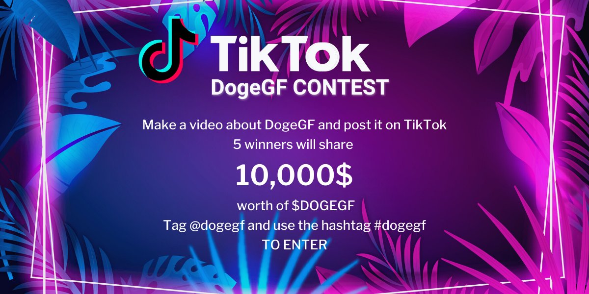 The first contest for #DogeGF TikTok creators is here!

You can create as many videos as you wish but only the one with the highest number of likes on TikTok will be considered for the final vote which will be given by the community.

Be kind and have fun!