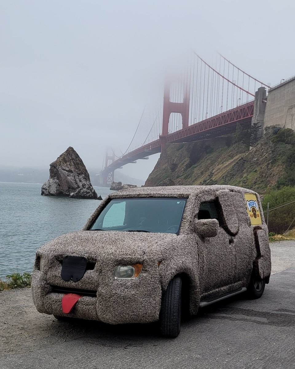 AndyWiltz's tweet photo. @RexChapman We all had free time in 2020, so my dad and I purchased 300 square feet of shag carpet and made this. I drive it daily to annoy my wife and embarrass Mt children. https://t.co/nZIeh7pqgo