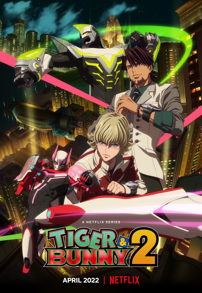 NetflixAnime's tweet photo. just announced at Netflix Festival Japan, TIGER &amp; BUNNY Part 2 is coming as a Netflix Series! (Part 1 is coming, too!)
　　　　🐯　🐰 https://t.co/yDvcPtSDNJ