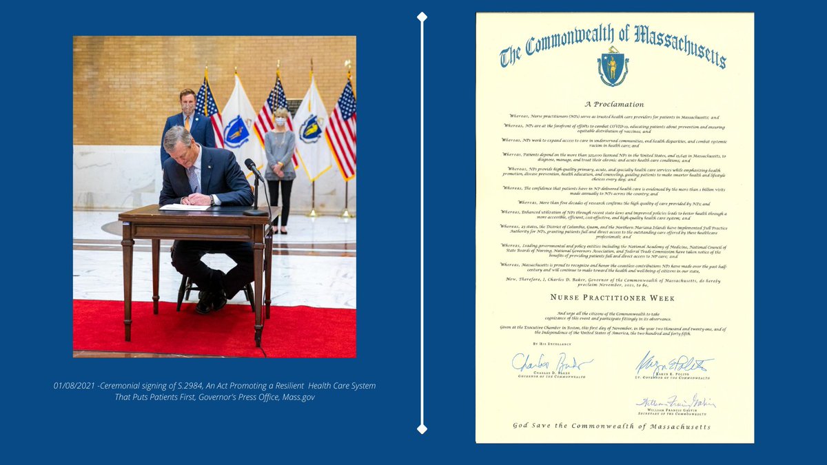 MCNPtweets's tweet photo. #NPWeek is held annually to celebrate NPs as exceptional health care providers. Thank you @MassGovernor Charlie Baker for your support of #FullPractice for #MassNPs and for your 2021 NP Week Proclamation that recognizes and honors the service of NPs to the state. #NPslead https://t.co/qoQ5RWiVaR