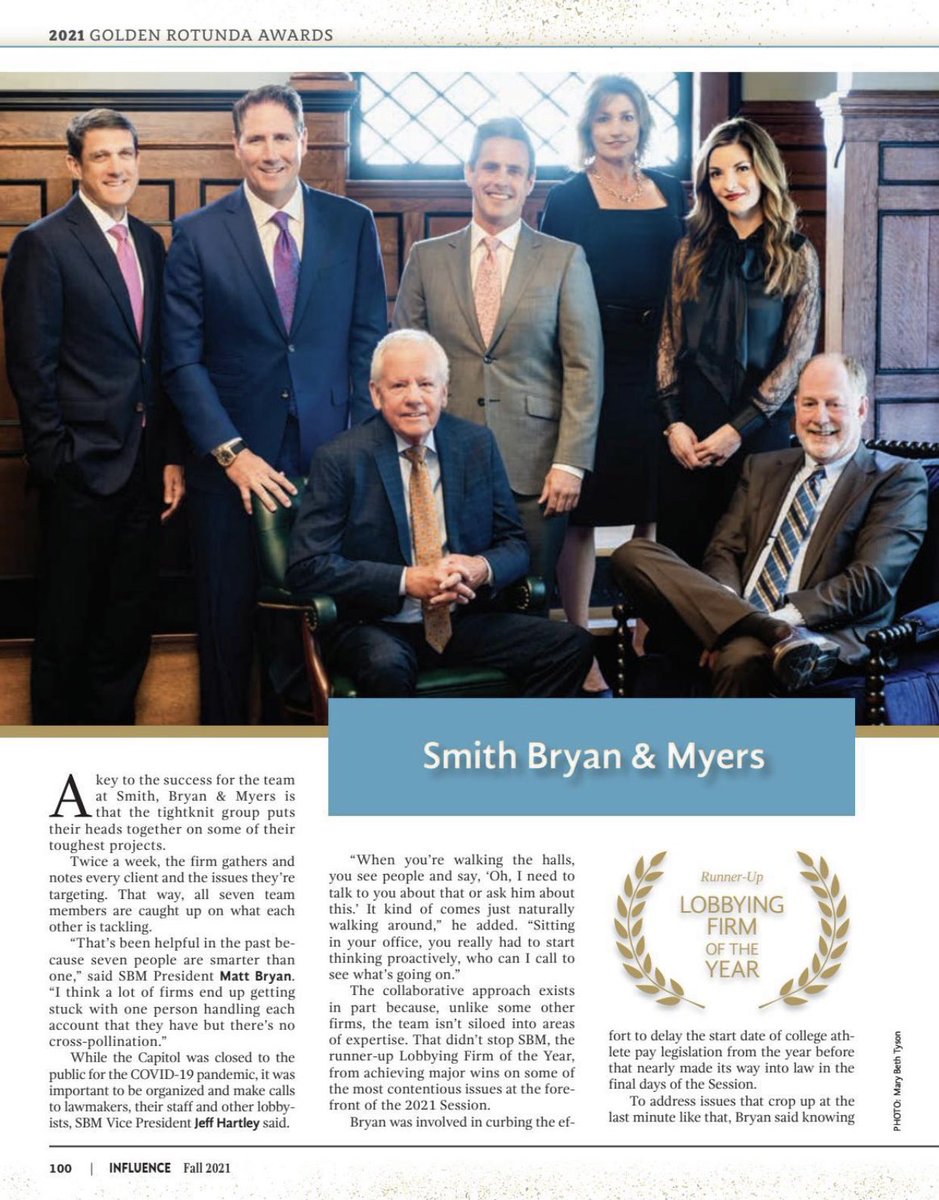 SBMFlorida's tweet photo. SBM was honored to be included in the fall edition of Influence @Hartley91 @MattBryan82 @TMKReeves @LisaMHurley  @thomasegriffin https://t.co/BCL2qJOS67
