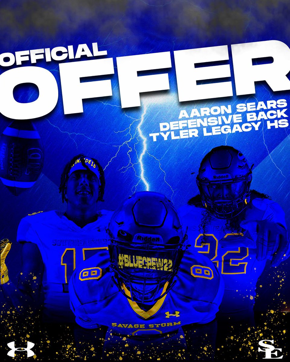 After a good conversation with <a href="/EcoachJ/">Erik Johnson</a> I am extremely blessed to have received an offer from SOUTHEASTERN OKLAHOMA STATE UNIVERSITY 🔵🟡 <a href="/CoachJoeWillis/">Joe Willis</a> <a href="/CoachTerrell22/">Joshua Terrell- M.Ed.</a> <a href="/coach_crich/">Chase Richardson</a> <a href="/TylerLegacyFB/">Tyler Legacy Red Raiders FB</a> @GorillaMyscles