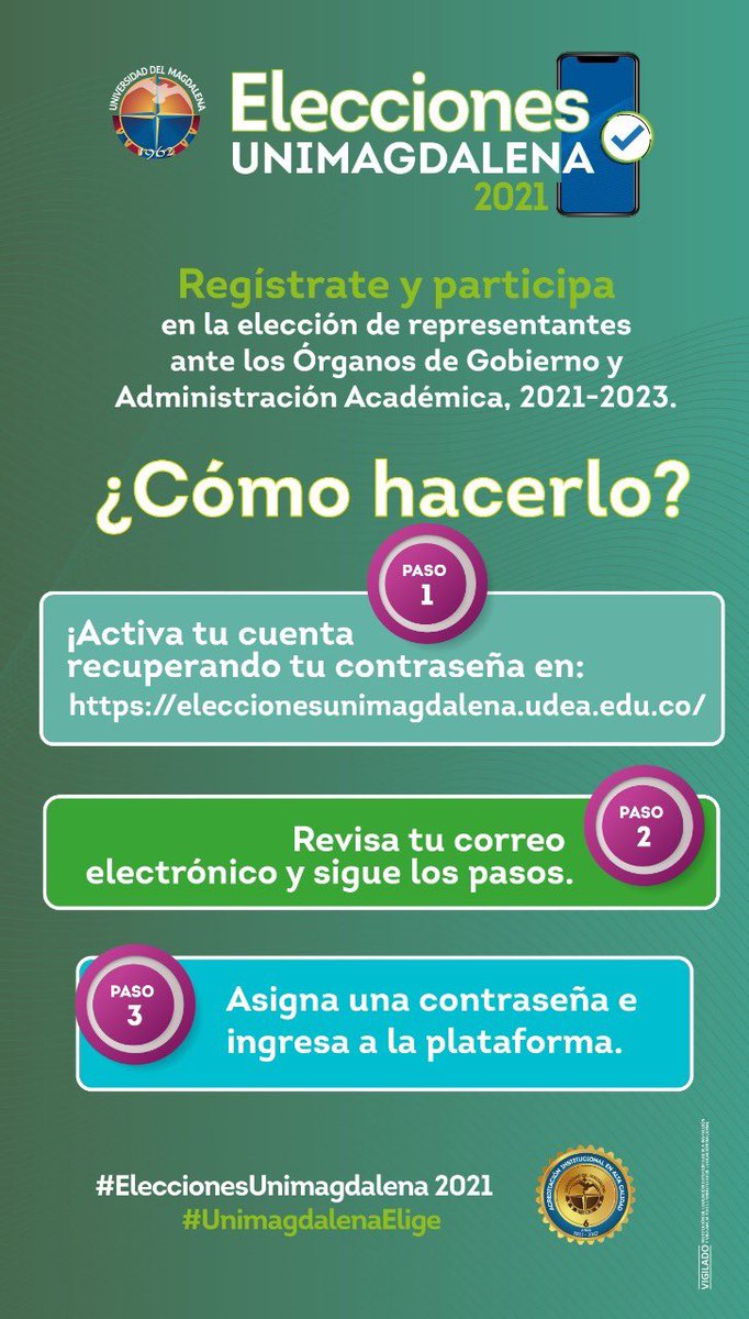 facultadceu's tweet photo. 🗳 #EleccionesUnimagdalena2021 #EducacionEnElecciones https://t.co/M5SedtBona