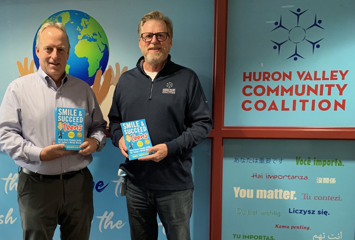 Local author and customer service expert Kirt Manecke recently donated copies of his book Smile &amp; Succeed for Teens - Must-know People Skills for Today’s Wired World. The Coalition is sharing them with HVS students looking for better communication skills.