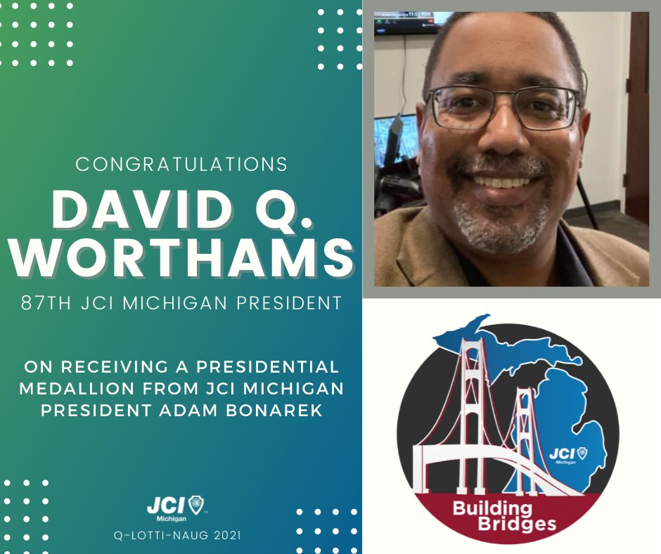 Congratulations are in order for these 4 Michigan Jaycees as they received a Presidential Medallion from JCI Michigan President Adam Bonarek at this past weekends Q-Lotti-Naug in Grand Rapids. #JCI # Michigan #Medallion #BuildingBridges