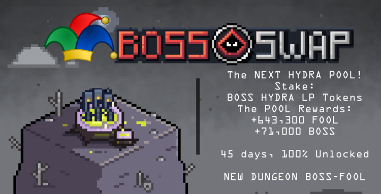 BossSwapFinance's tweet photo. #BossAnnouncement 😈
New $Hydra and Dungeon Now Live 😱

Welcome @TheFOOLsGuild as part of the #BossArmy 

#CryptoGiveAway for $200 $BOSS
👍LIKE
🔄RETWEET
🙏FOLLOW US &amp; $FOOL
TAG3️⃣FRIENDS

#HarmonyProtocol #altcoin #Defi #YieldFarming $ONE
#BossCommunityIsBest #altcoinseason https://t.co/Bhslq87FpG