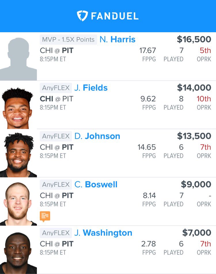 FanDuelSanta's tweet photo. CHI @ PIT - Single Game 🎅🏼💰🎁

Please LIKE/RT if using &amp; good luck! 🍀 https://t.co/ND3Cthkc4S