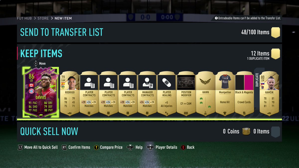 gaming_jnr's tweet photo. Sorry @Nick28T your pack luck has been too good lately so had to get Phonzie before you 😉👏🏽 (out of the Rare Gold Pack from the daily SBC) #fifa22 #fut #alphonsodavies #RuleBreakers2 https://t.co/KiE254IKI3