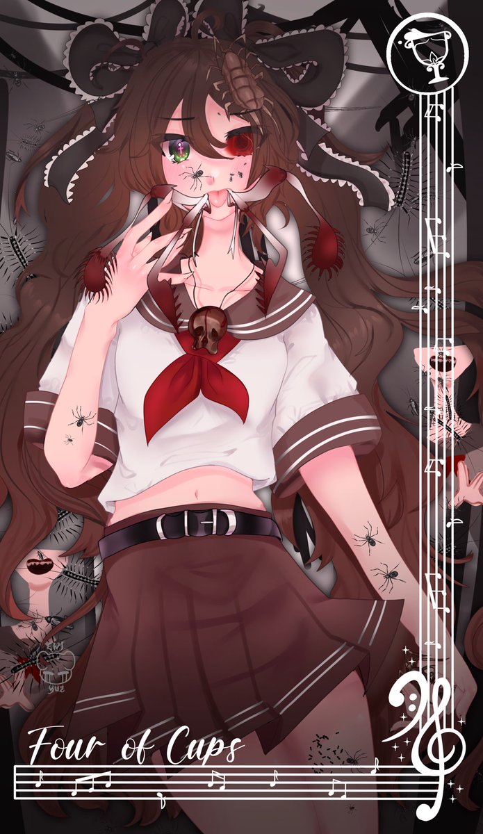 ewiyuz's tweet photo. Here are the pieces I made for the @VocaloidTarot zine!! Please go download it! It would mean a lot !! ^_^ ❤️❤️ https://t.co/n884lZXmQu