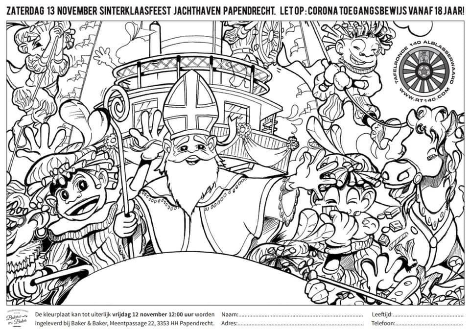 Heb jij je kleurplaat al ingeleverd bij Baker &amp; Baker? Voor de twee mooiste inzendingen heeft Sinterklaas een cadeautje op de pakjesboot meegenomen! Download de kleurplaat via sintpapendrecht.nl, inleveren kan t/m vrijdag 12.00 uur.