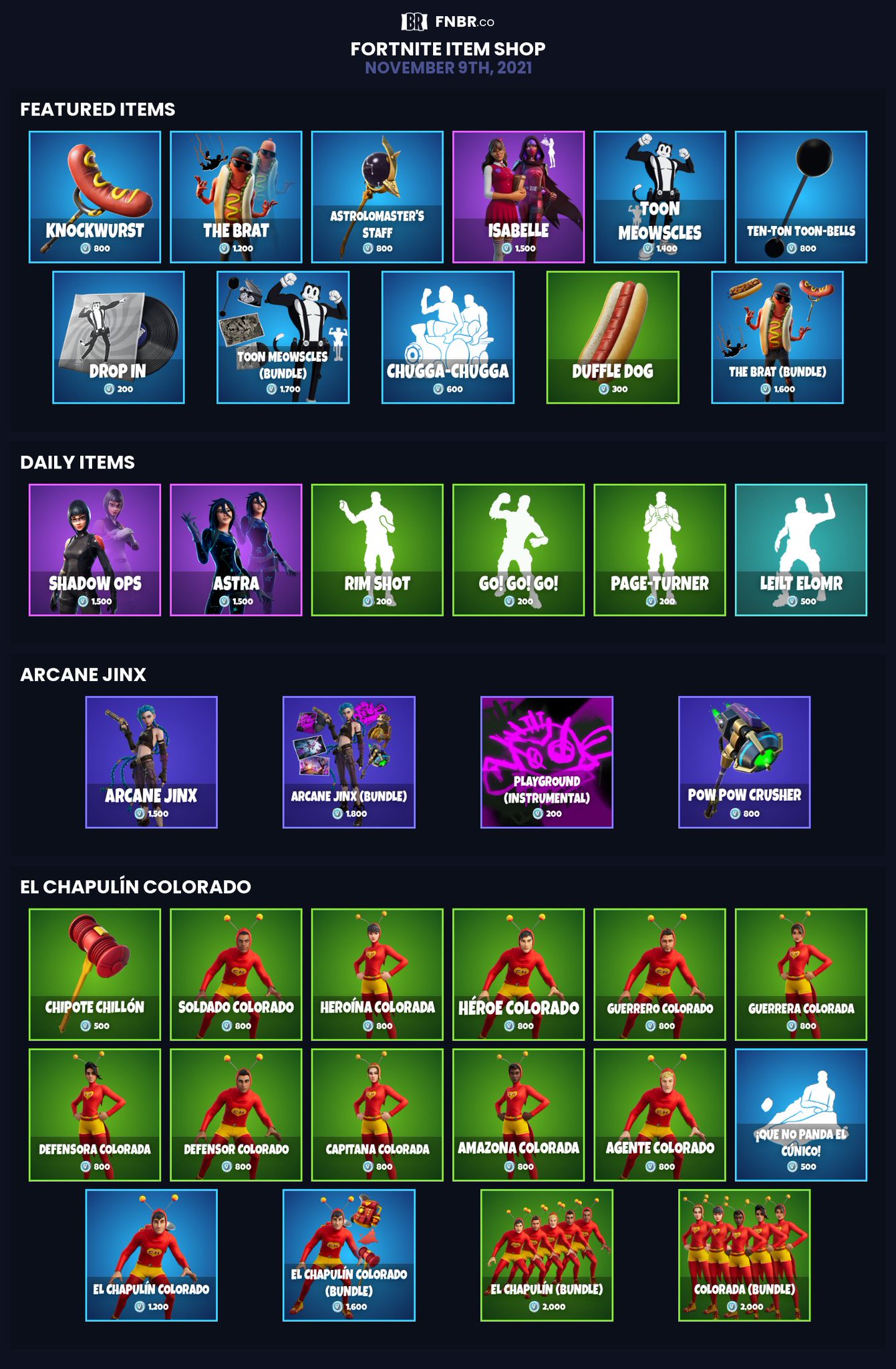 fnbr.co on Twitter "Fortnite Item Shop for November 9th 2021 https