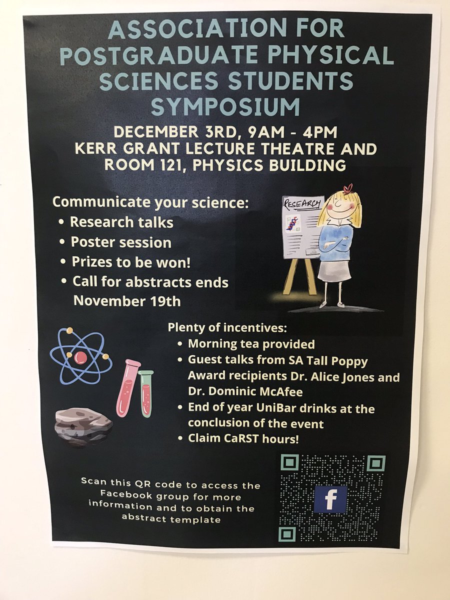 Looking forward to the APPSS organised symposium next month. Details in the posters - abstracts due 19th November @AdelaideChem @UniAdelSciences @RACI_SAbranch