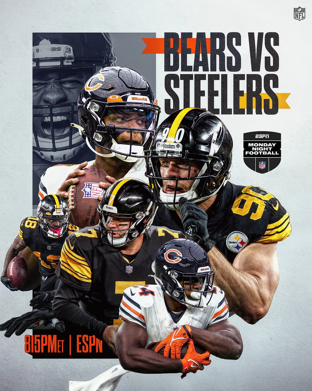 NFL on X: 'Da Bears vs. The Steel Curtain. Who ya got on MNF? 