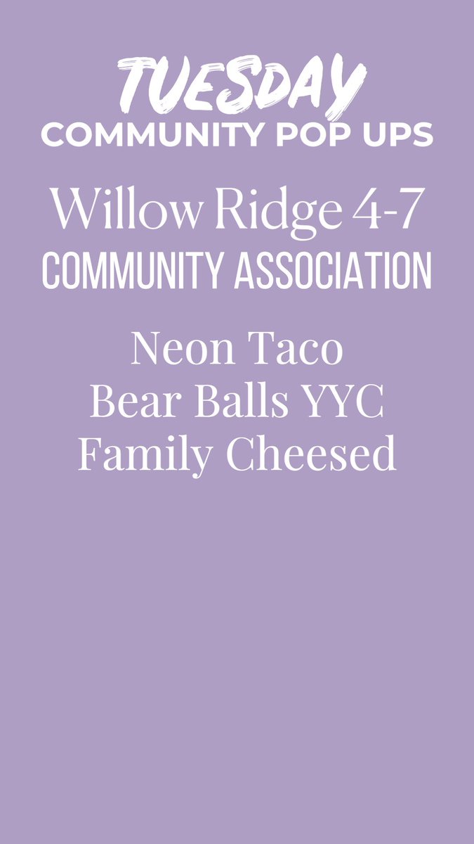 yycfoodtrucks's tweet photo. Tuesday, Nov. 9th! 🤩 @WillowRidgeYYC https://t.co/9d90Gr6d1g