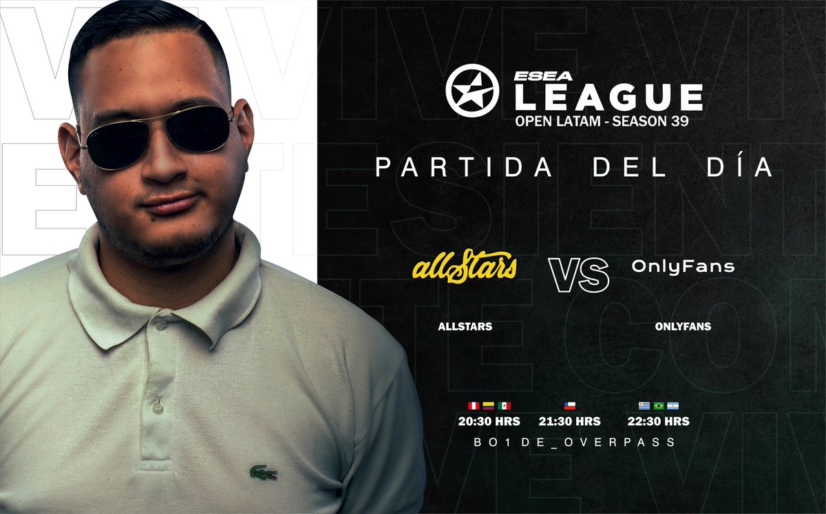 sslstudiogg's tweet photo. ¡Partidas del día! 🔥
Arrancamos con la cobertura de la LIGA ESEA SEASON 39, a continuación, les dejamos las partidas programadas para el día de hoy.
- All Stars vs OnlyFanS
- @supremacyggo Academy vs @HolyKnightsGG  
🎙 @JoseMariaA_GG  y @Arklaay https://t.co/825OoLPXTk
