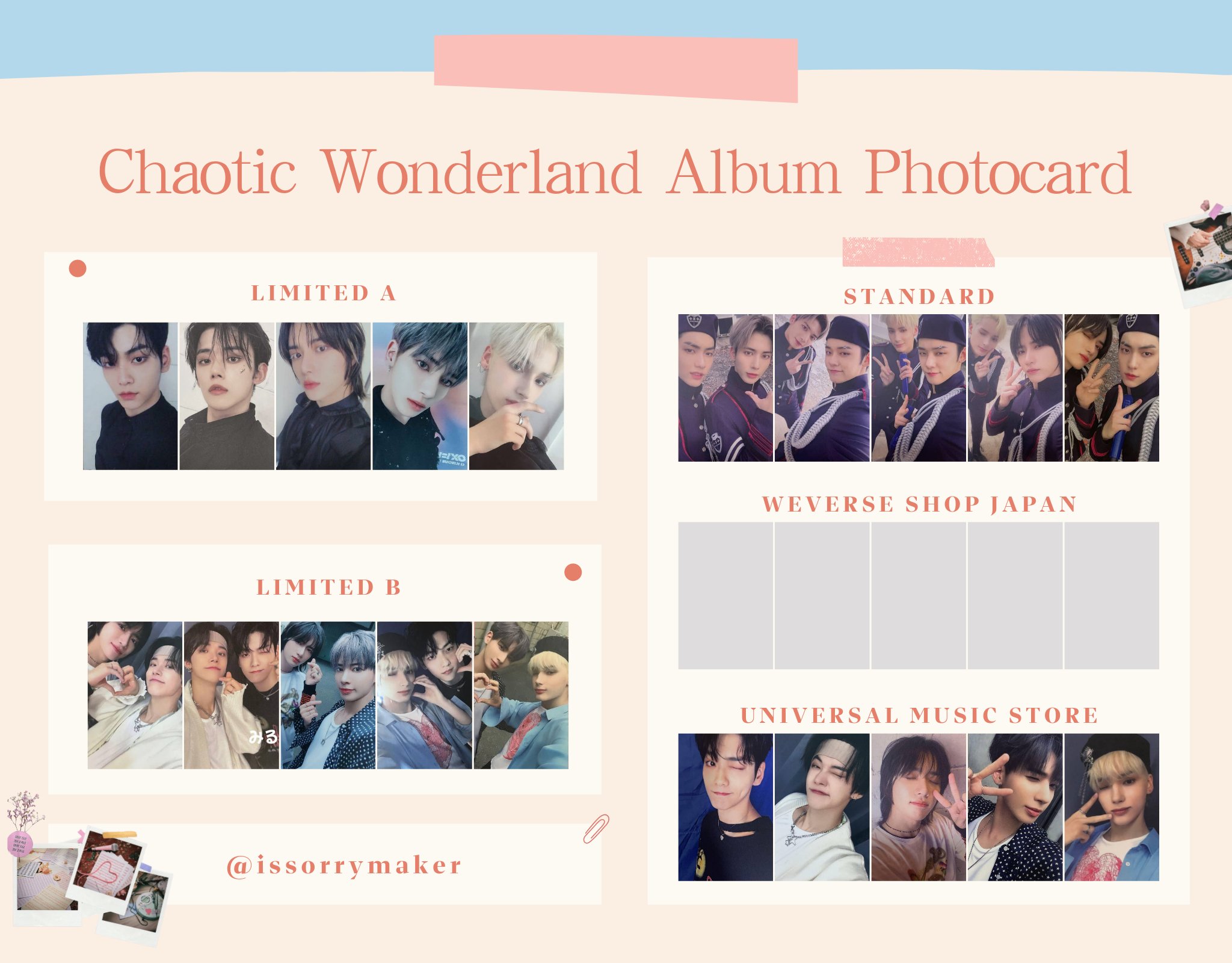 TXT chaotic wonderland ボムギュ　コンプ リアル スビン ボムギュ TXT トレカ Wonderland Chaotic K-POP