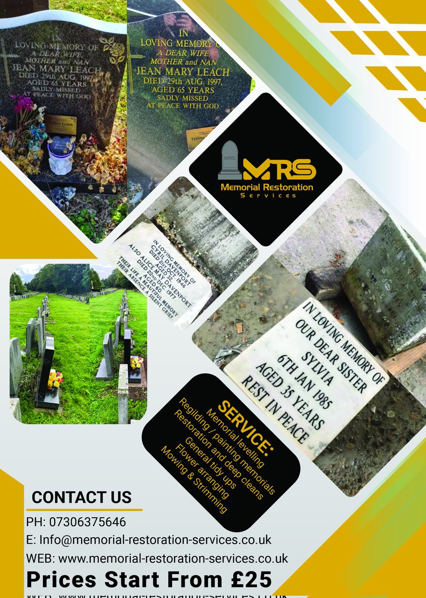 Andydcfc91's tweet photo. New business in Shropshire
But willing to travel for work
Work done in situ to avoid paying remove and refix charges
Please follow us on Facebook
@memorialrestorationservices
#Shrewsbury #Shropshire #SmallBusiness #memorial #masonry #headstone #LevellingUp #regild #repaint https://t.co/Pf8xHNyaKp