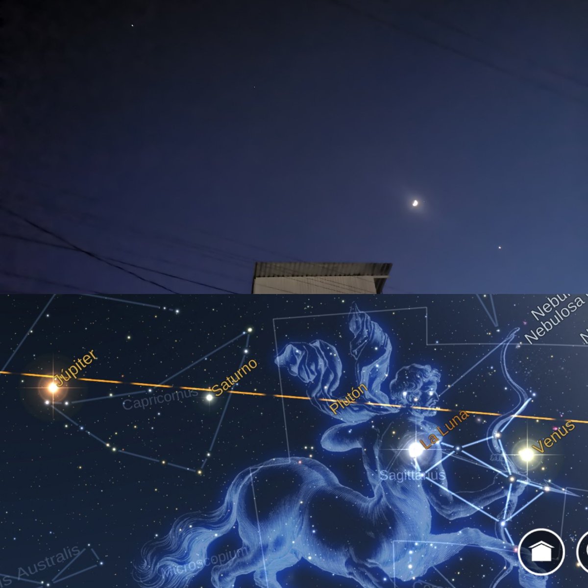 FotoEdwin's tweet photo. Jupiter, Saturno, Luna y Venus se logran apreciar en línea.
#Oaxaca #Mexico #FotoEdwin #FotoDelDia #Fotoperiodismo #Photojournalis #Astronomia #Luna #Planetas #Cielo #Sky #Noche #MapaEstelar https://t.co/eWUoUxdNc4